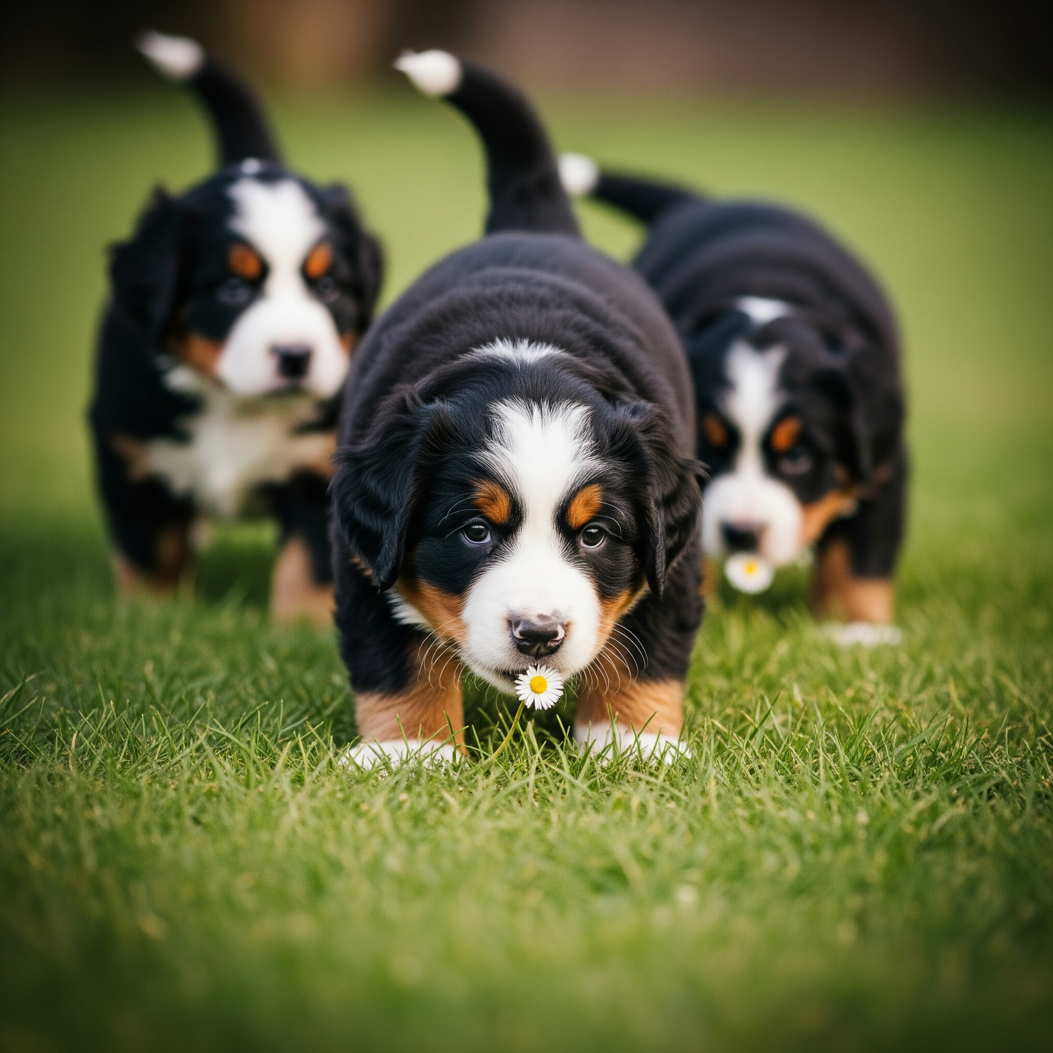 Chiots socialisés en extérieur dans un cadre d'élevage responsable